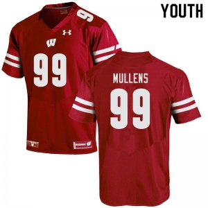 Youth Wisconsin Badgers NCAA #99 Isaiah Mullens Red Authentic Under Armour Stitched College Football Jersey SP31M67LM